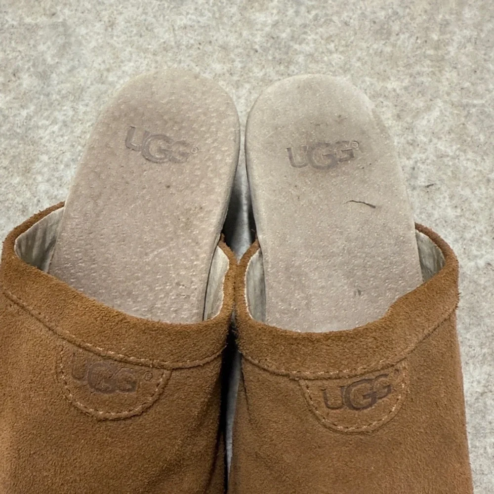 UGG Australia Girls Evie 3284 Chestnut Suede Shearling Clogs – Size 2 (3)